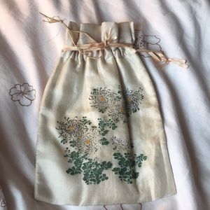 Vintage Floral Handpainted Silk Bag